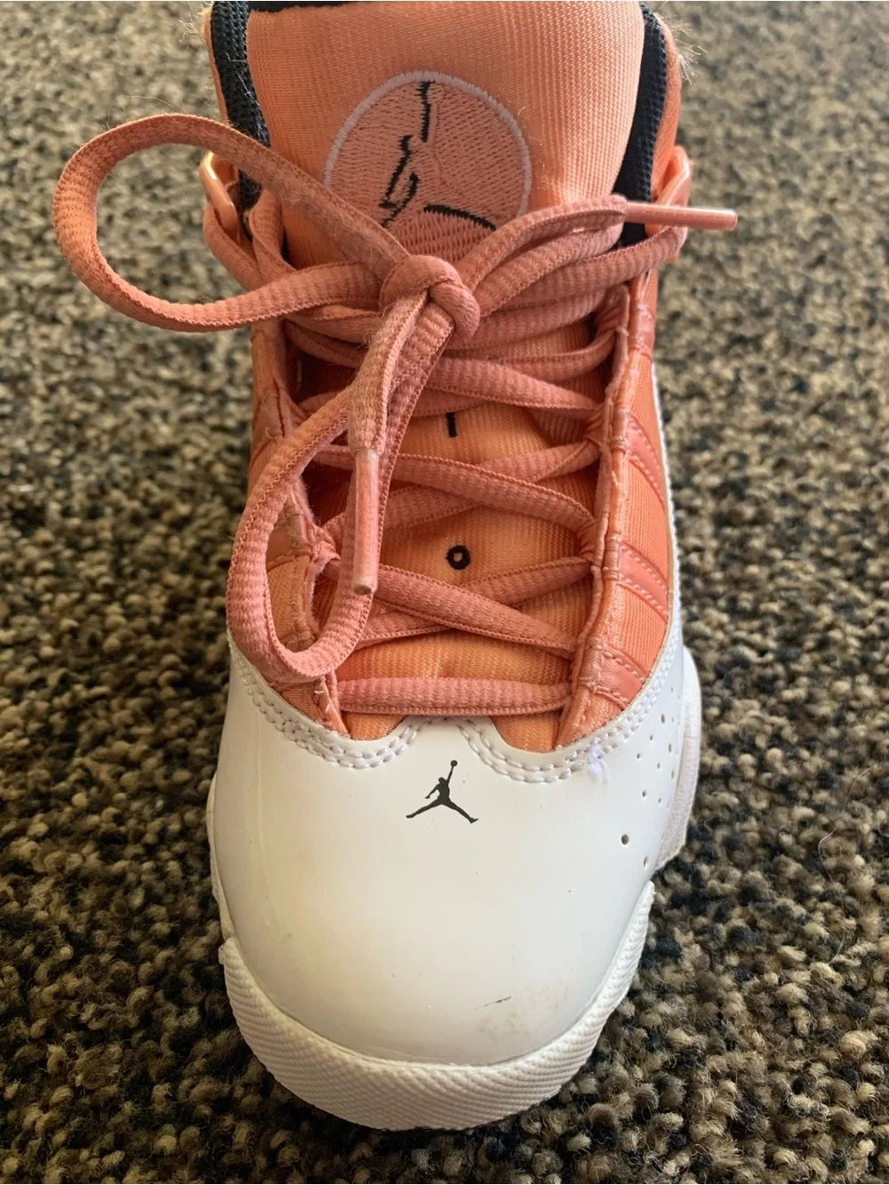 Kids Mid-Top Jordan Sneakers in Pink and White size 12C